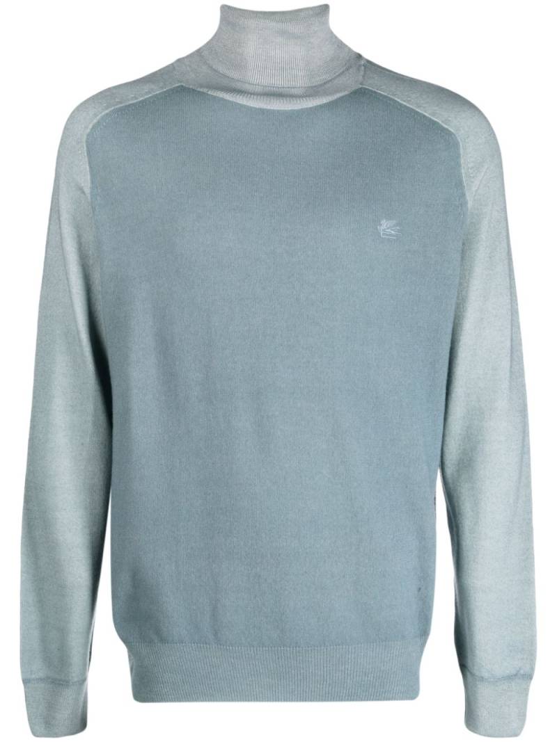 ETRO Pegaso-embroidered roll-neck jumper - Blue von ETRO