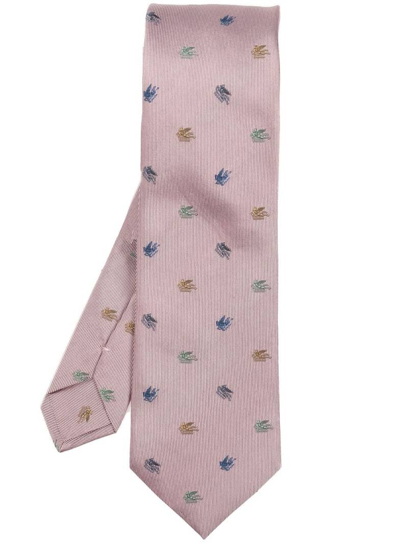 ETRO Pegaso-embroidered silk tie - Purple von ETRO