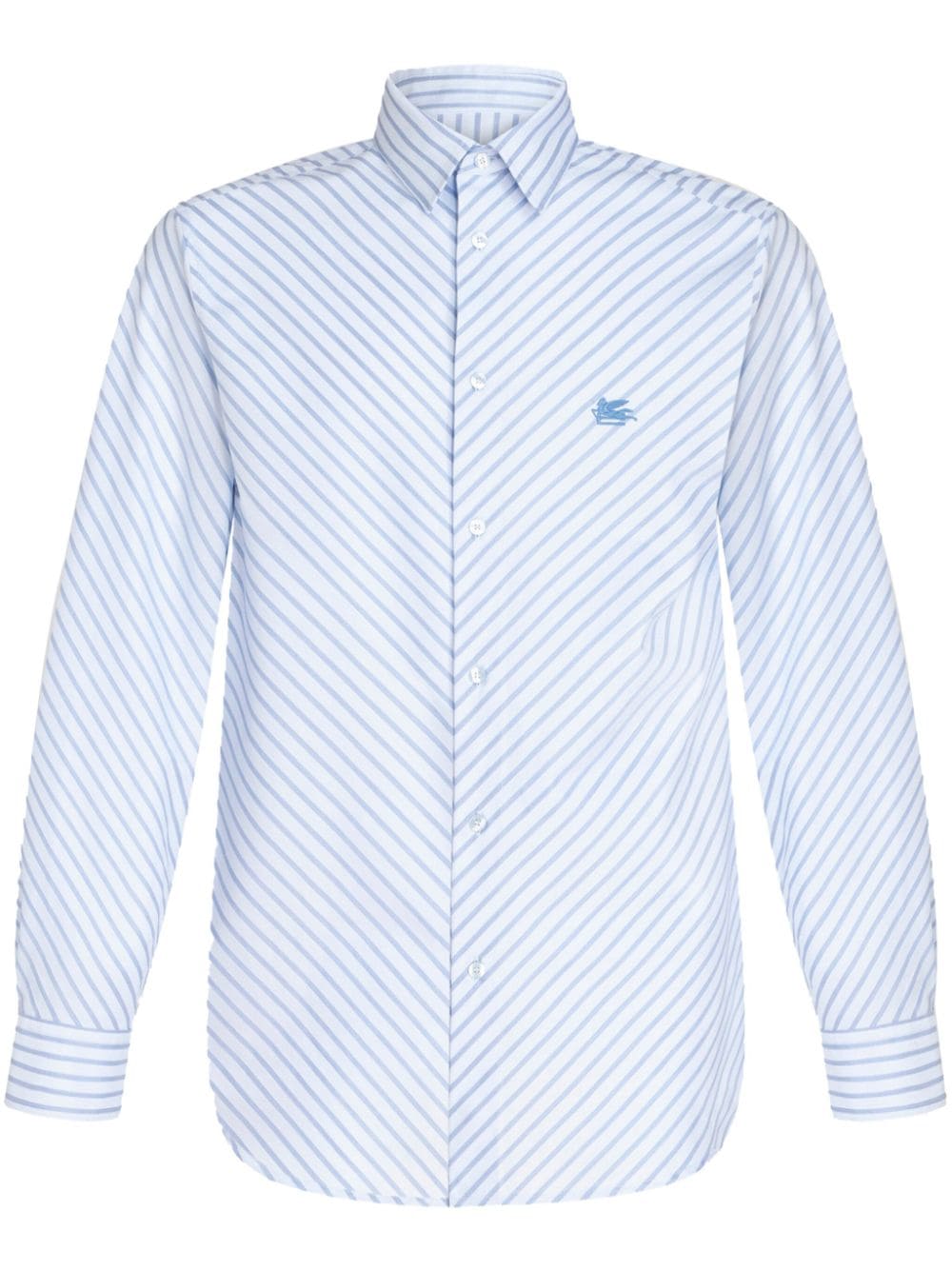 ETRO Pegaso-embroidered striped shirt - Blue von ETRO