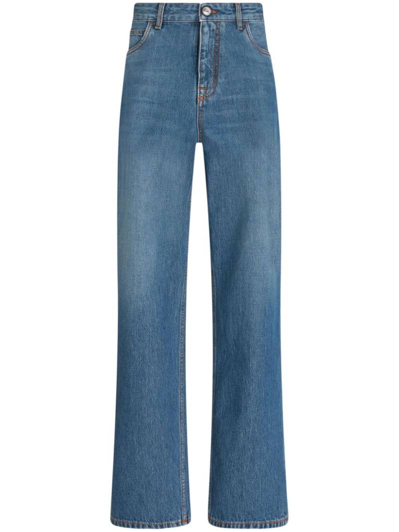 ETRO Pegaso-embroidered wide-leg jeans - Blue von ETRO