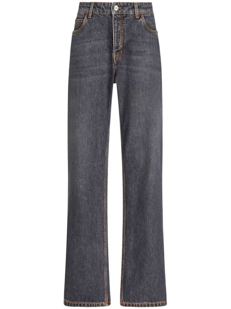 ETRO Pegaso-embroidered wide-leg jeans - Grey von ETRO