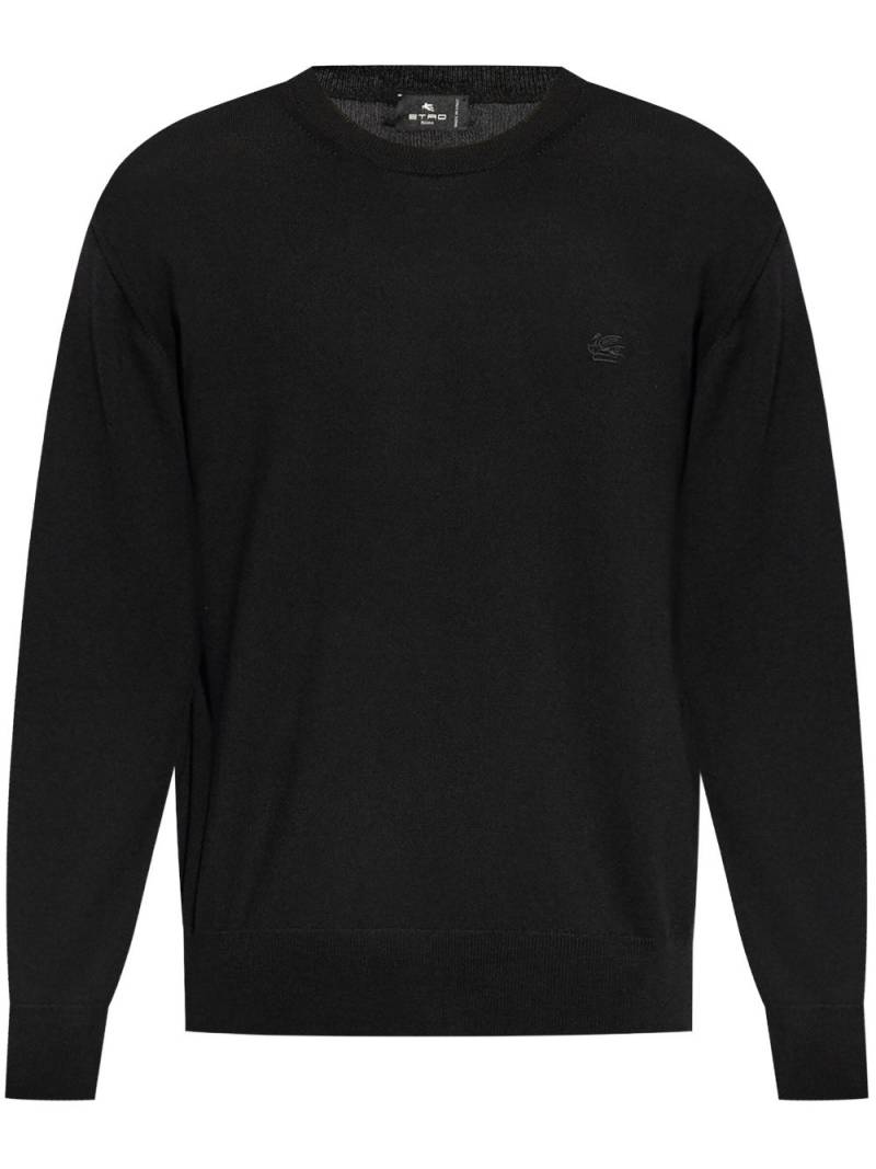 ETRO Pegaso-embroidered wool jumper - Black von ETRO