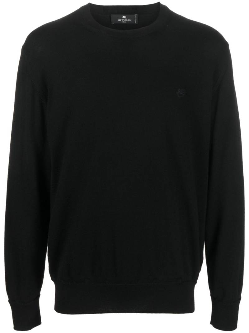 ETRO Pegaso-embroidered wool jumper - Black von ETRO