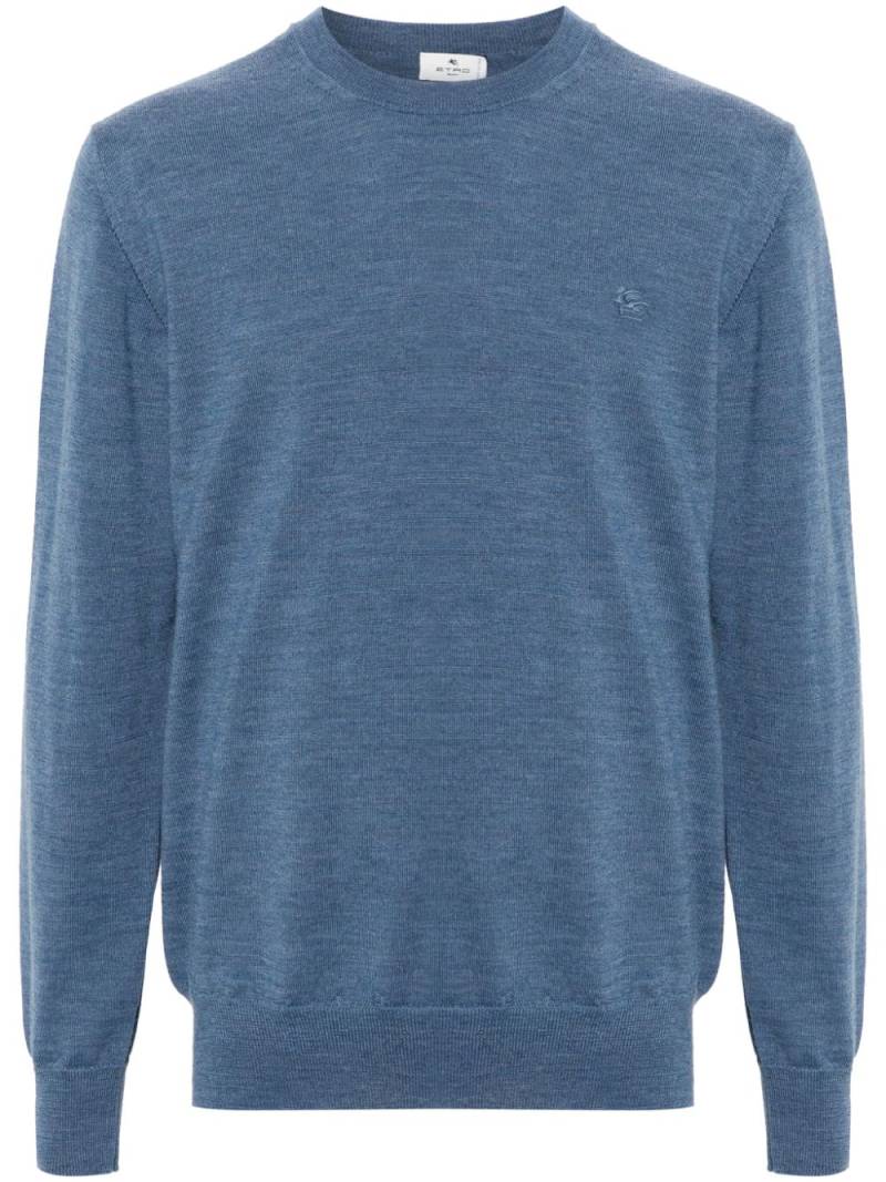 ETRO Pegaso-embroidered wool jumper - Blue von ETRO