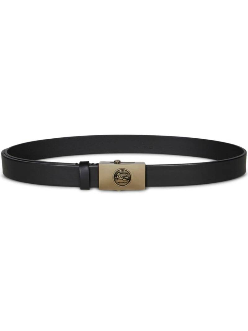 ETRO Pegaso-engraved leather belt - Black von ETRO