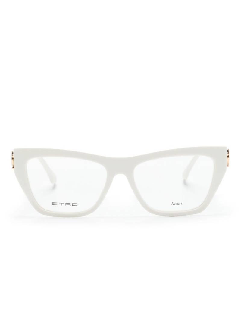 ETRO Pegaso-motif butterfly-frame glasses - White von ETRO