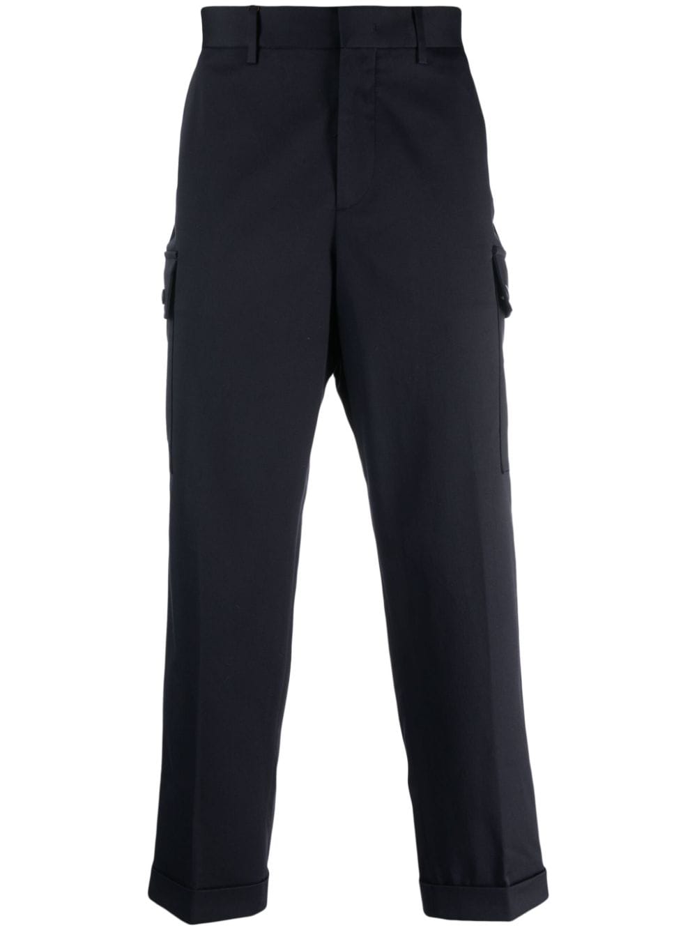 ETRO Pegaso-motif cropped cargo trousers - Blue von ETRO