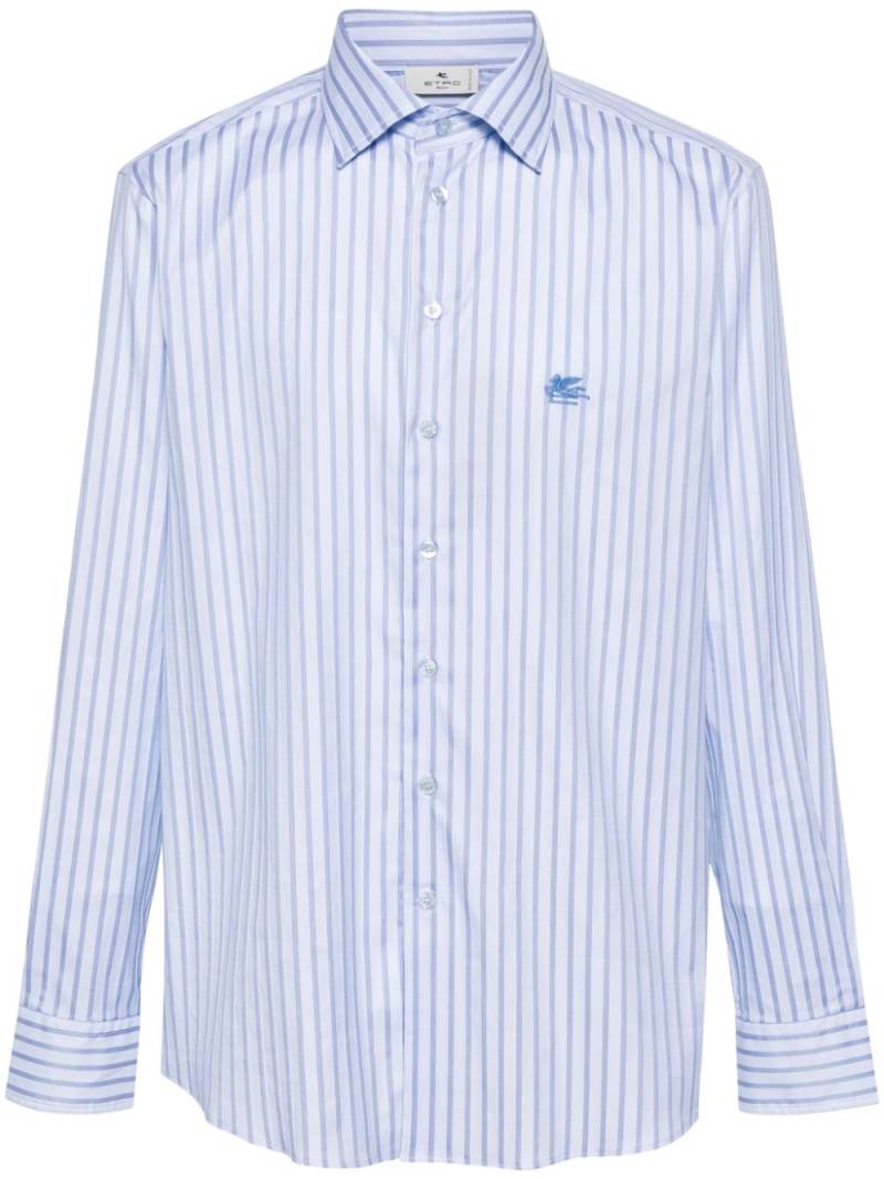 ETRO Pegaso motif-embroidered cotton shirt - Blue von ETRO