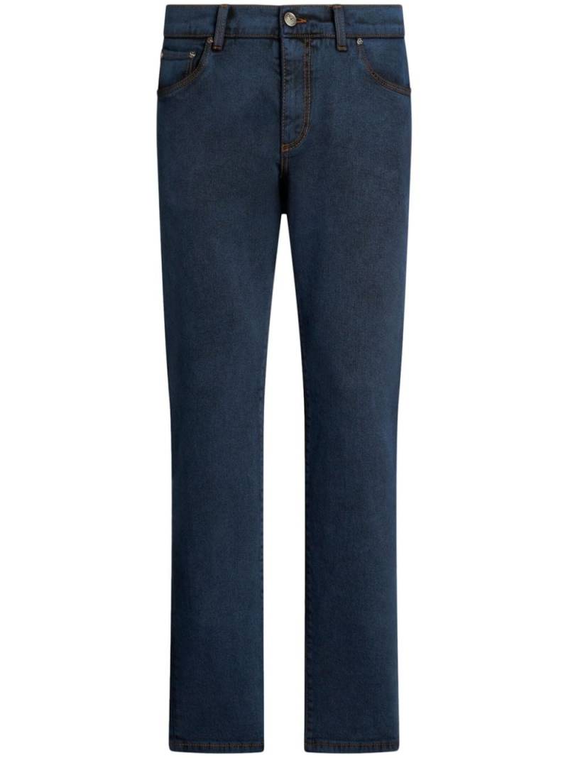 ETRO Pegaso-motif slim-fit jeans - Blue von ETRO