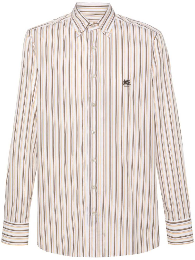 ETRO Pegaso-motif striped shirt - White von ETRO