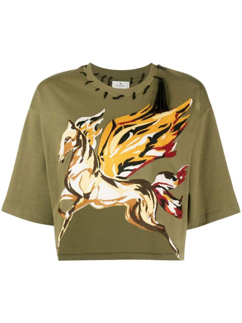 ETRO Pegaso-patch T-shirt - Green von ETRO