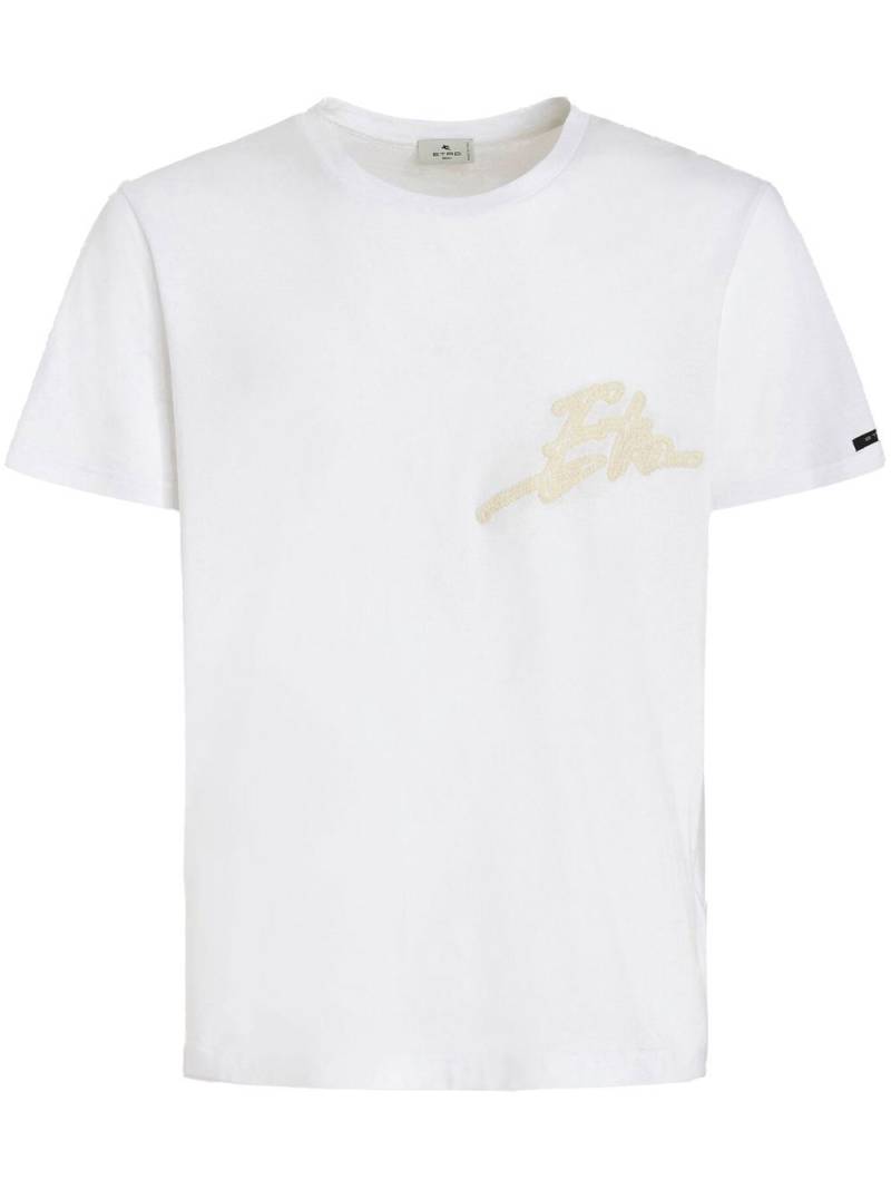 ETRO logo-embroidered cotton T-shirt - White von ETRO