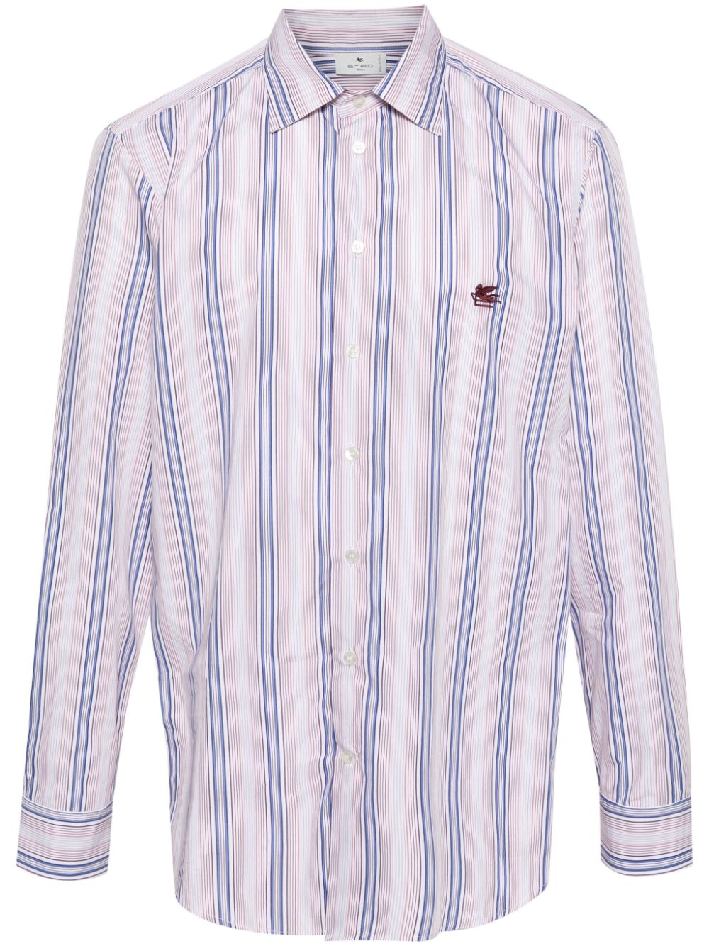 ETRO Pegaso striped cotton shirt - Blue von ETRO