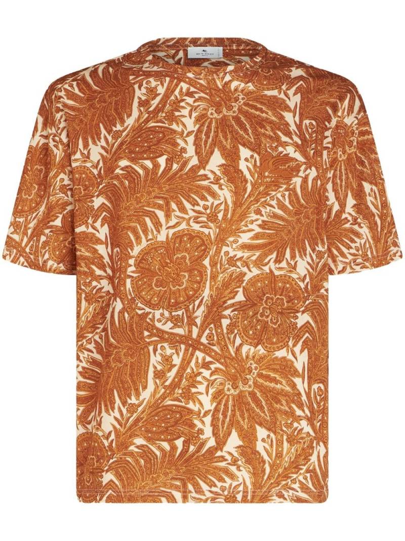 ETRO all-over graphic print cotton T-shirt - Orange von ETRO