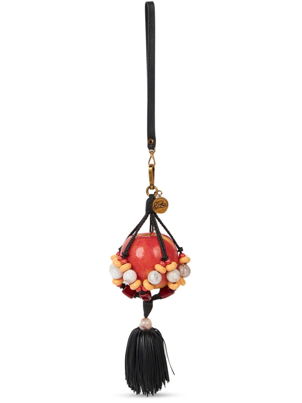 ETRO apple-tassel leather charm - Black von ETRO