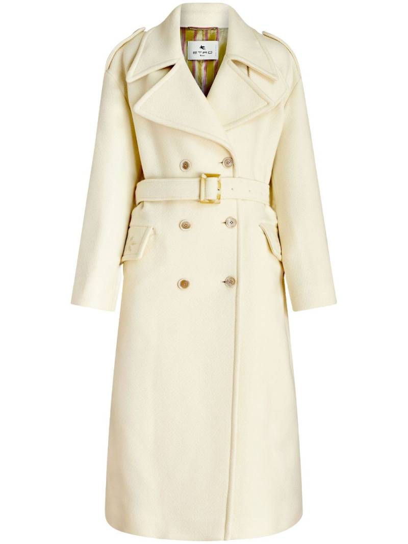 ETRO belted-waist double-breasted coat - Neutrals von ETRO