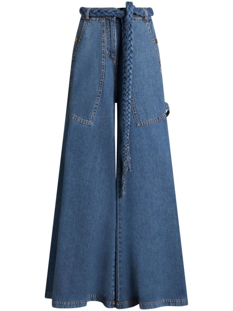 ETRO belted wide-leg jeans - Blue von ETRO