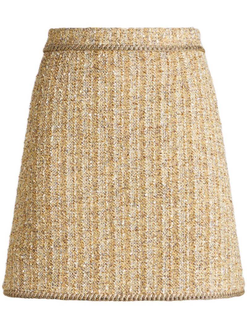 ETRO bouclé high-waisted mini skirt - Yellow von ETRO