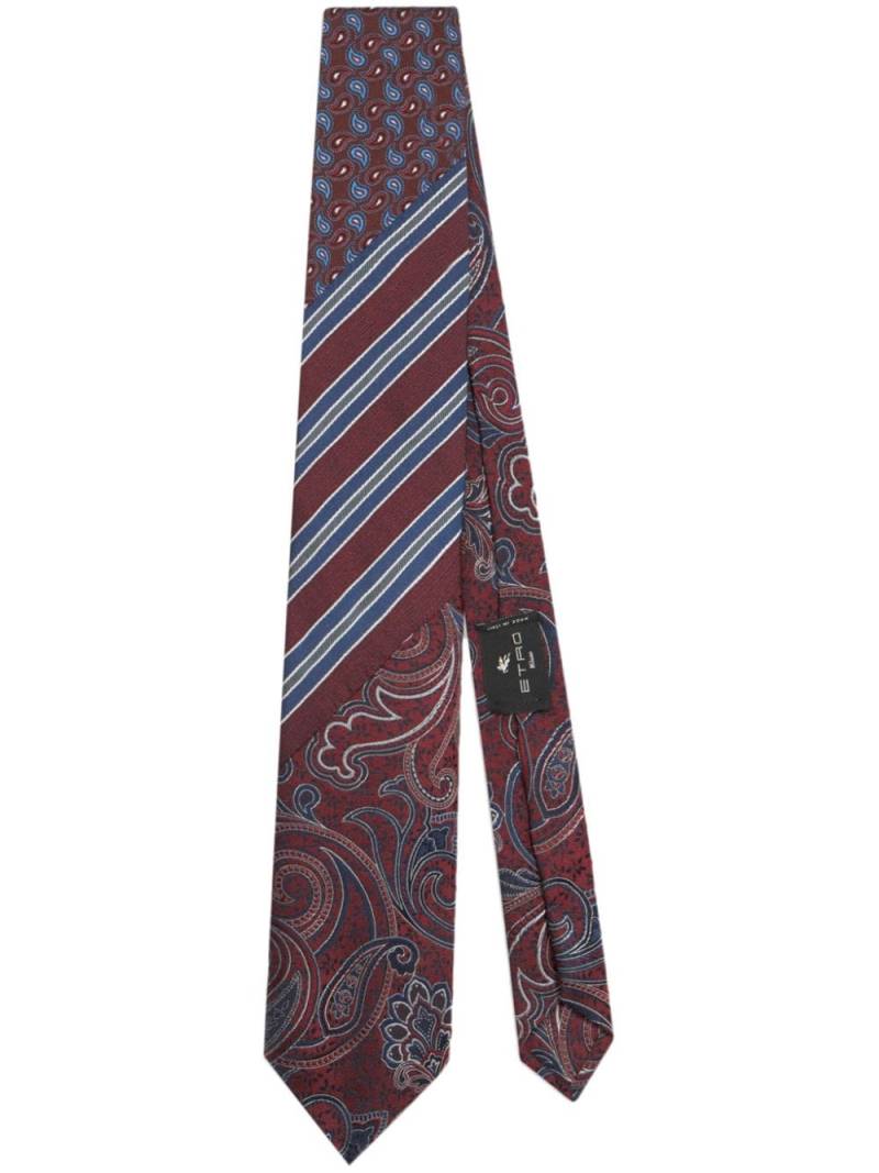 ETRO burgundy jacquard silk tie - Red von ETRO