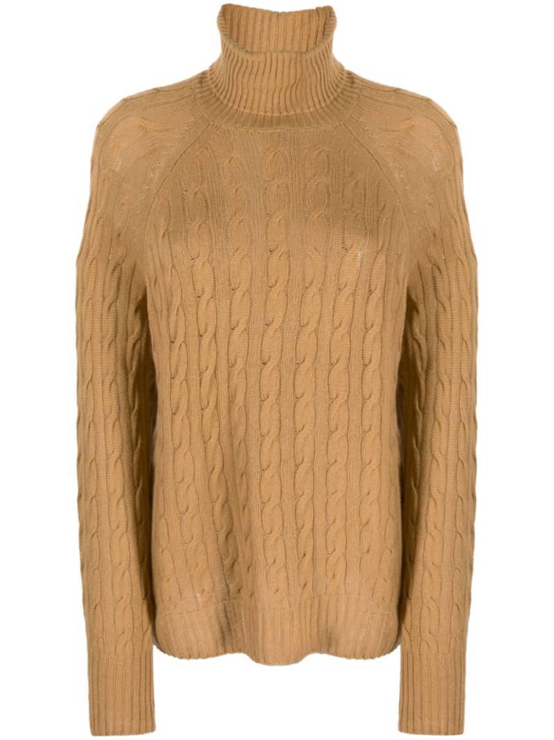 ETRO cable-knit roll-neck jumper - Brown von ETRO