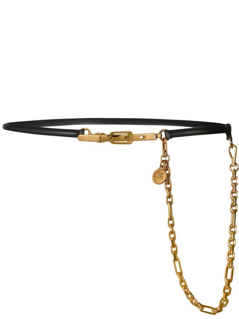 ETRO chain-link detail thin leather belt - Black von ETRO