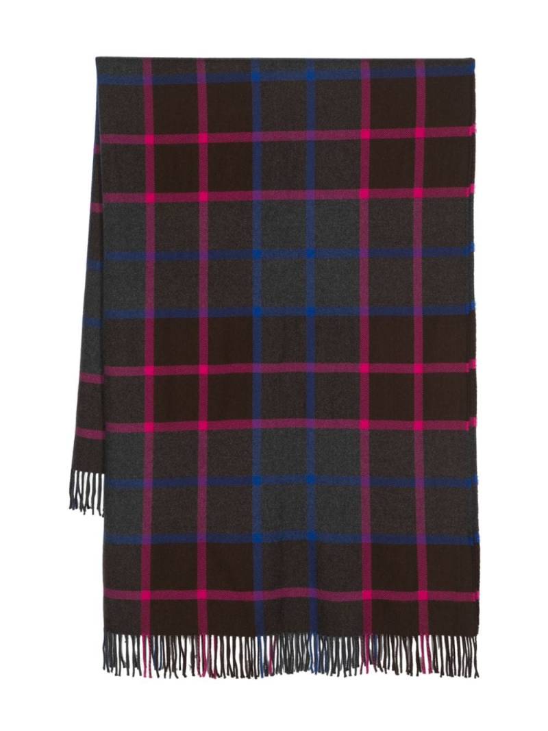 ETRO check-print virgin wool scarf - Brown von ETRO