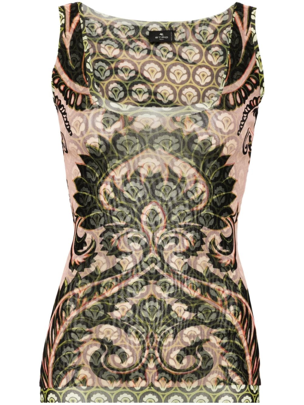 ETRO contrast-lining tank top - Green von ETRO