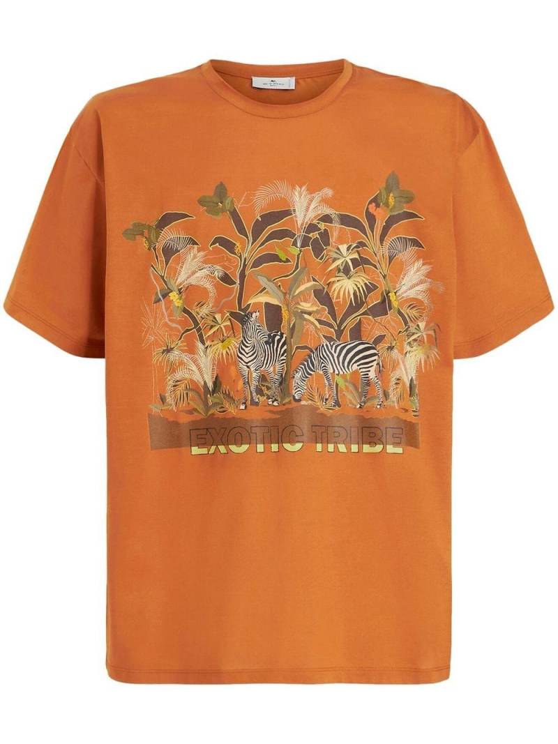 ETRO cotton graphic print T-shirt - Orange von ETRO