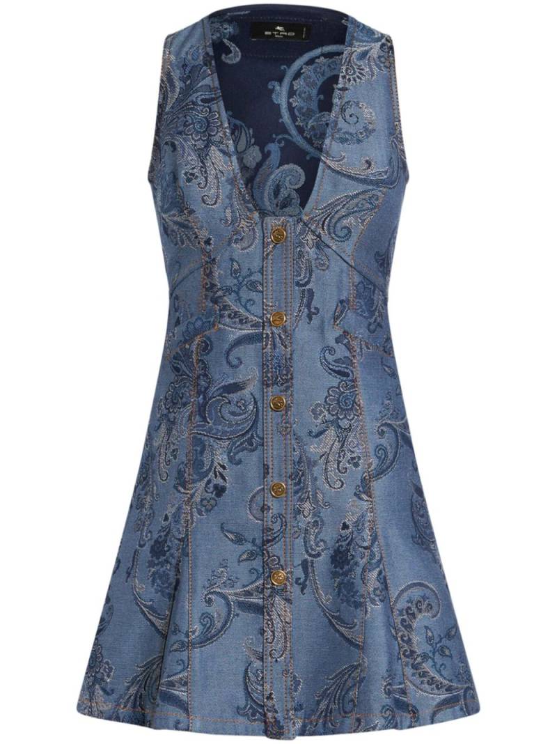 ETRO denim jacquard mini dress - Blue von ETRO