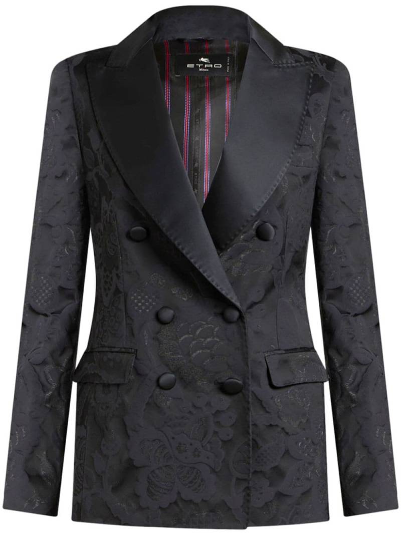 ETRO double-breasted jacquard blazer - Black von ETRO