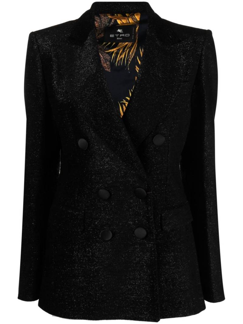 ETRO double-breasted lamé blazer - Black von ETRO