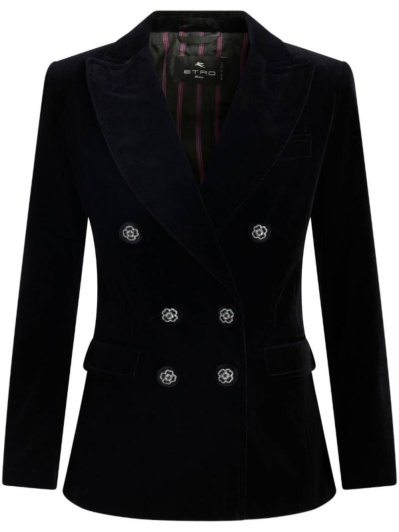 ETRO double-breasted velvet blazer - Black von ETRO