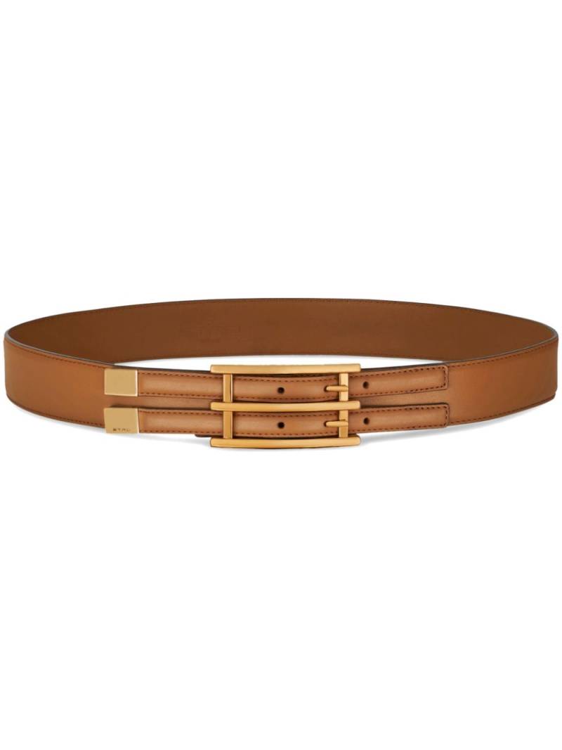 ETRO double-buckle leather belt - Brown von ETRO