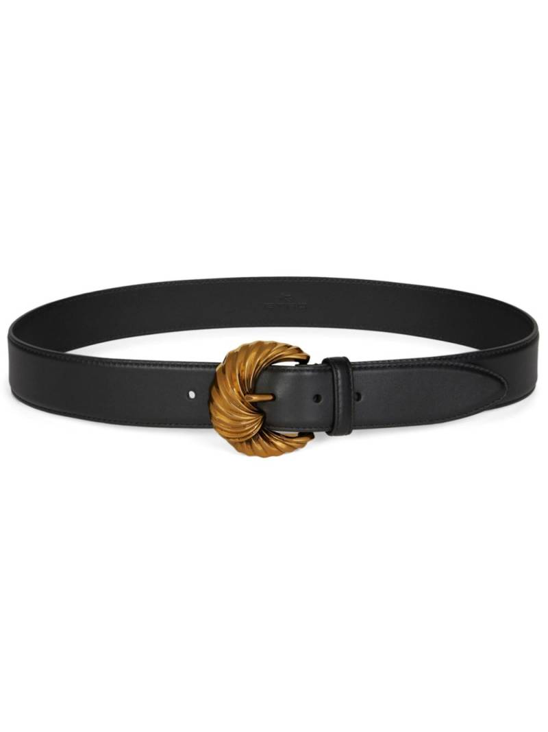 ETRO embossed-buckle leather belt - Black von ETRO