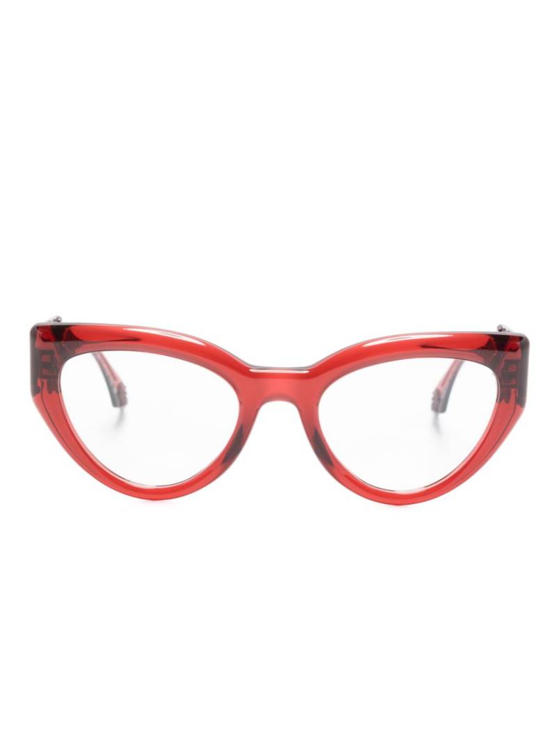 ETRO embossed-detail cat-eye glasses - Red von ETRO