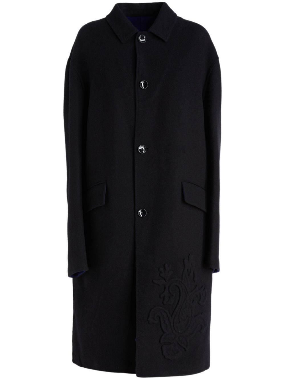 ETRO embossed-paisley coat - Black von ETRO