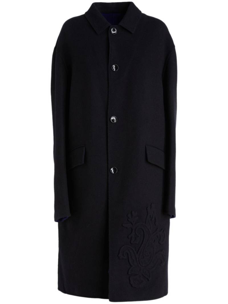 ETRO embossed-paisley coat - Black von ETRO