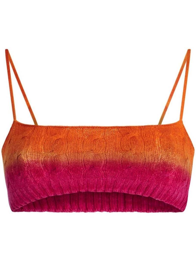 ETRO embroidered-logo cable-knit bralette - Orange von ETRO