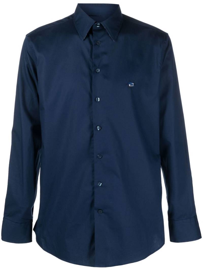 ETRO embroidered-logo cotton shirt - Blue von ETRO