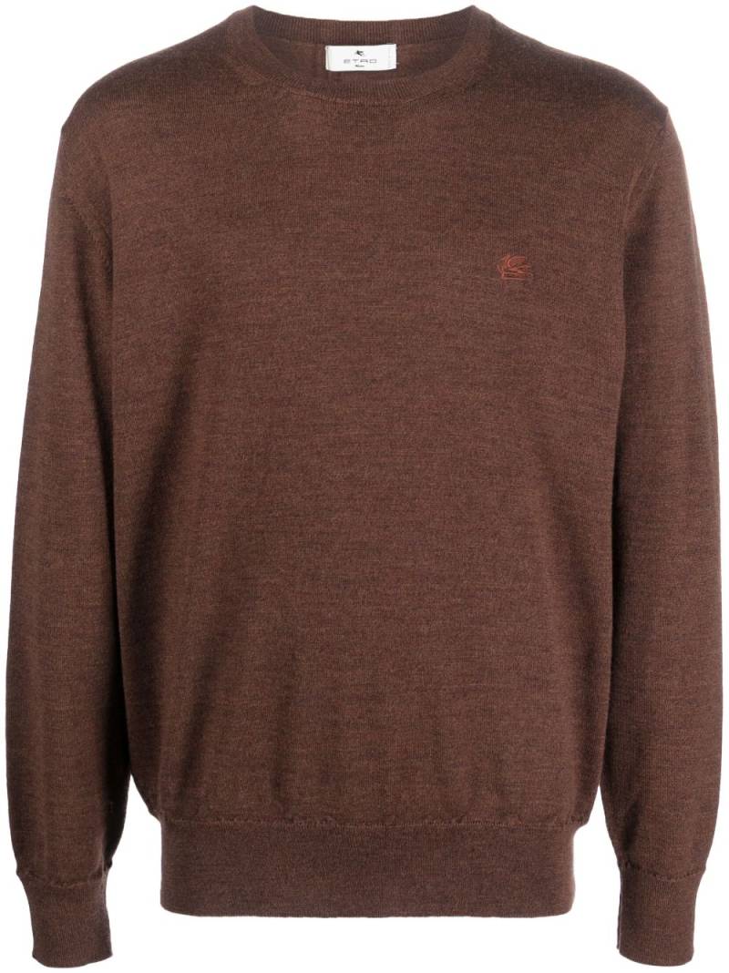 ETRO embroidered-logo wool jumper - Brown von ETRO