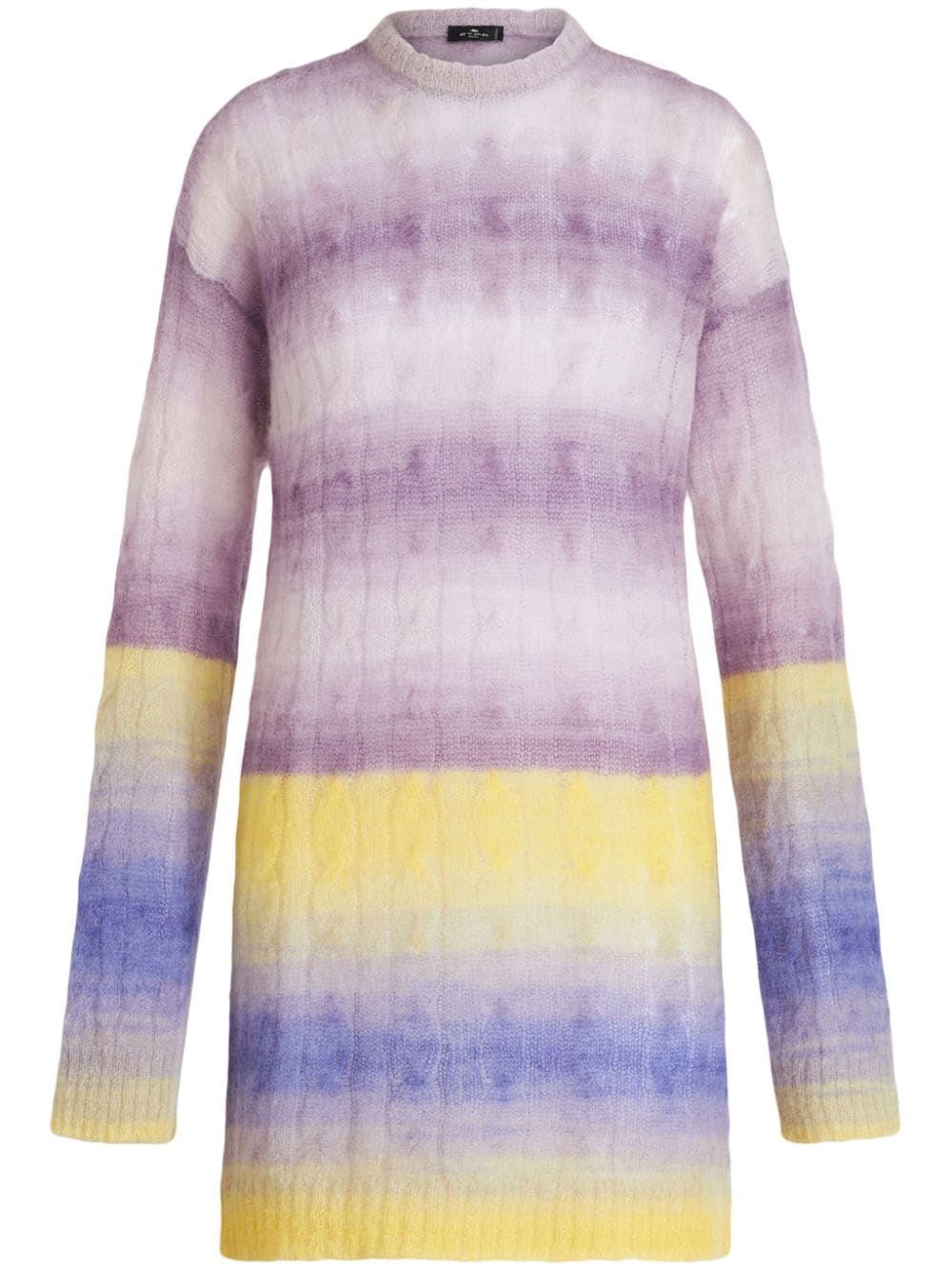 ETRO faded-effect cable-knit dress - Purple von ETRO