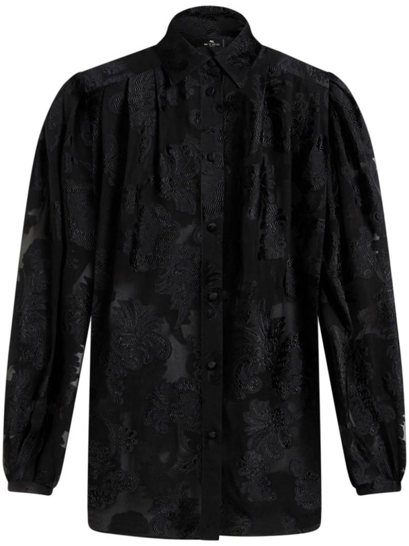 ETRO fil-coupé effect chiffon shirt - Black von ETRO