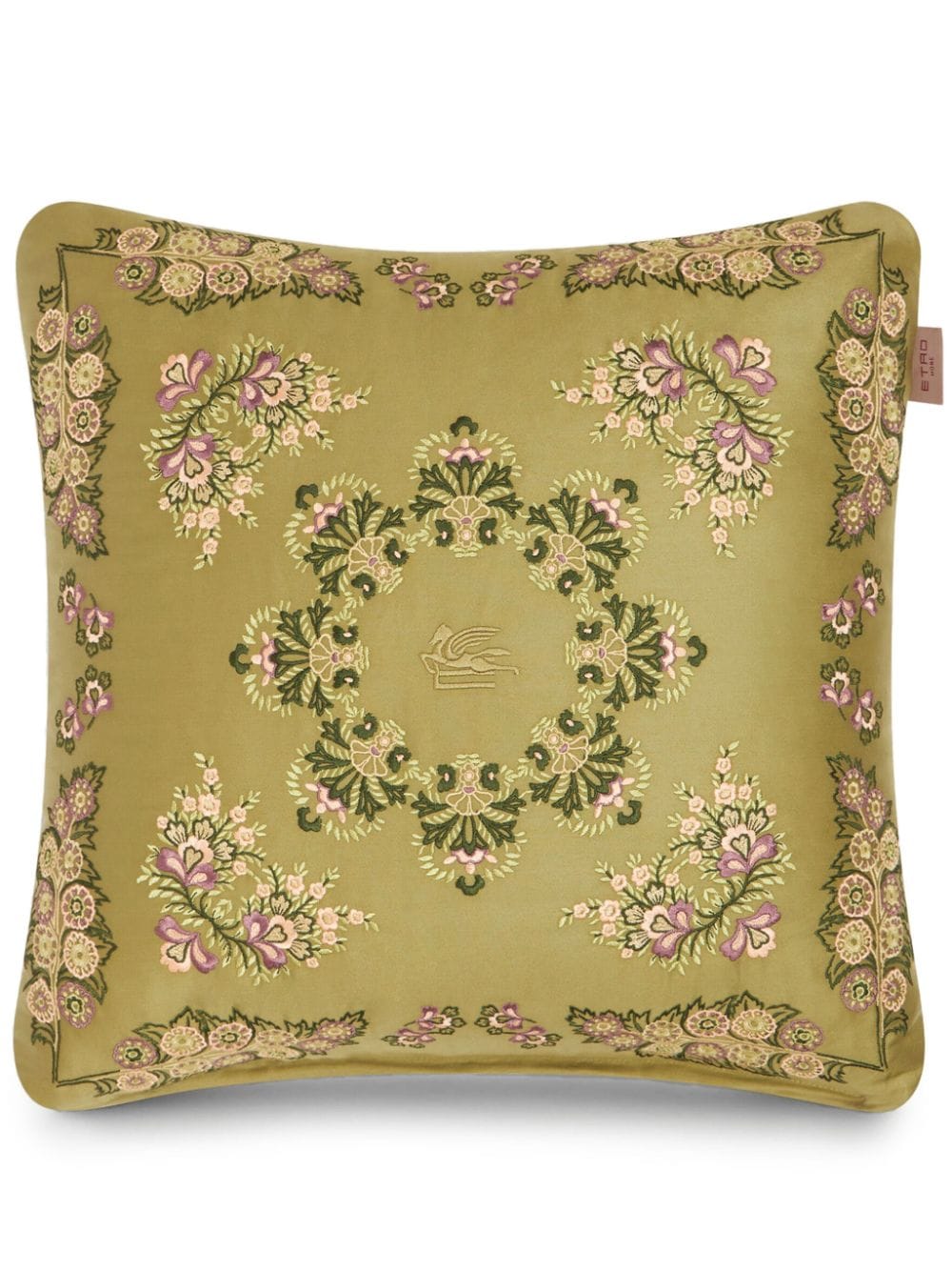 ETRO floral-embroidered cushion (45cm x45cm) - Green von ETRO