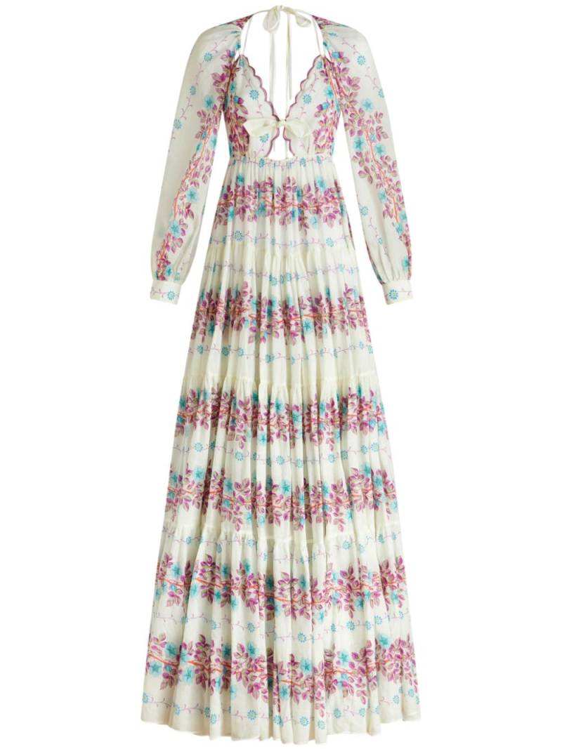 ETRO floral flared maxi-dress - White von ETRO