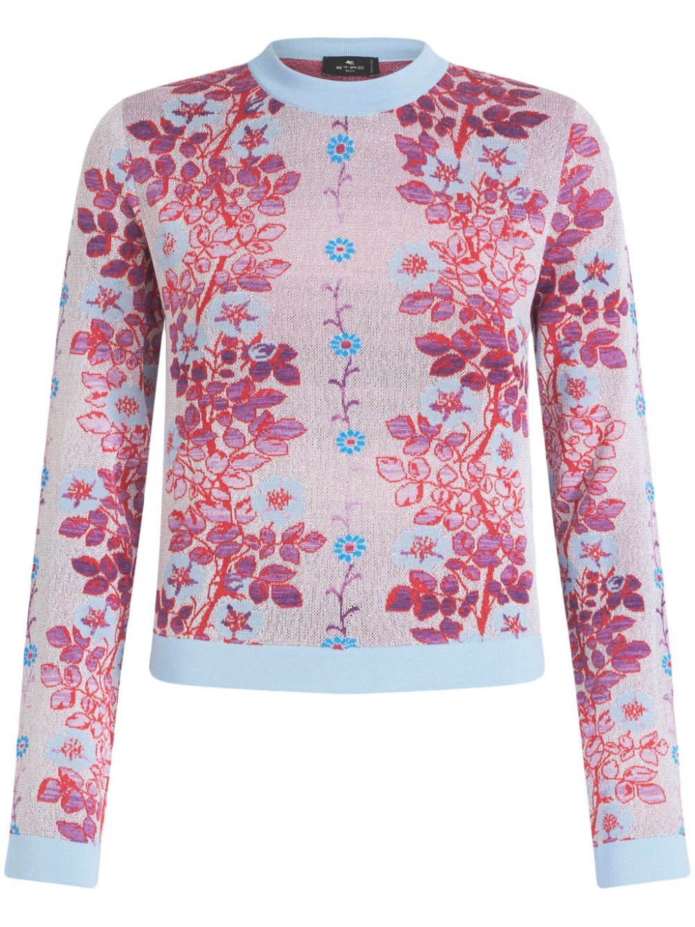 ETRO floral-jacquard crew-neck blouse - Pink von ETRO