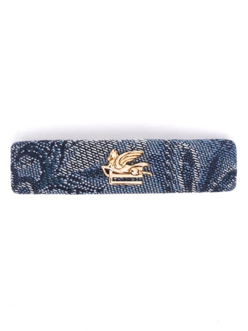 ETRO floral-jacquard denim hair clip - Blue von ETRO