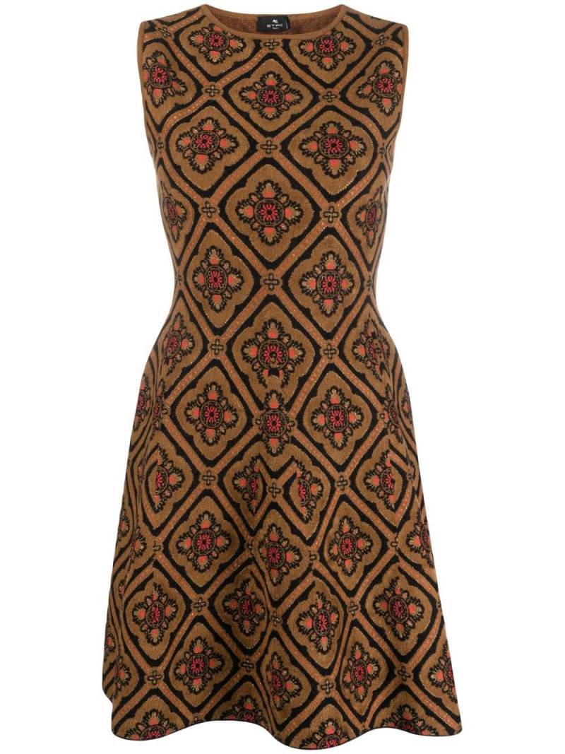 ETRO floral-jacquard minidress - Brown von ETRO