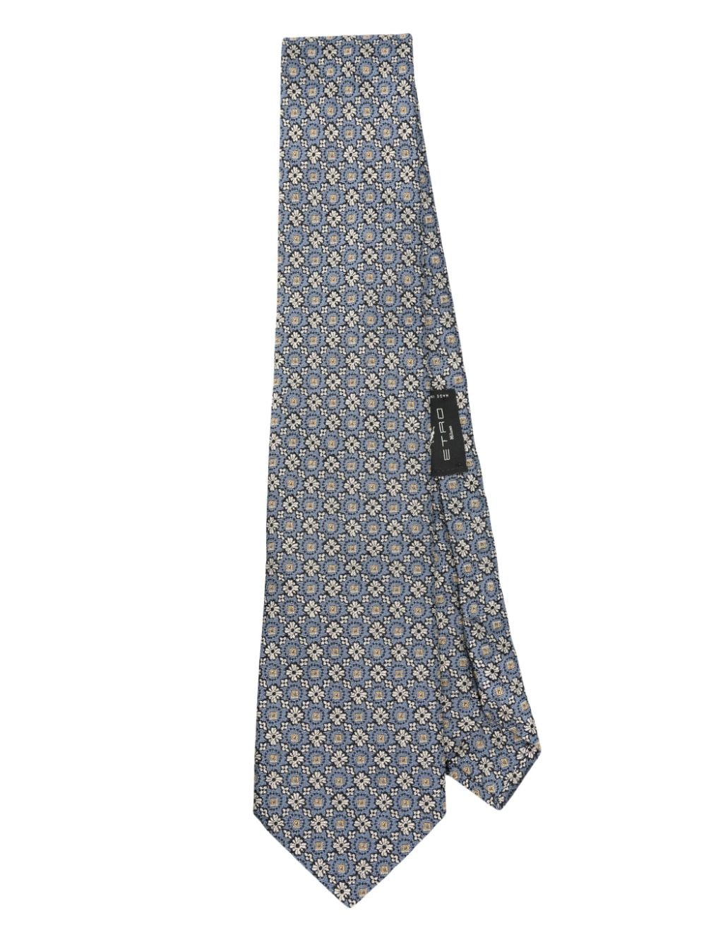 ETRO floral-jacquard silk tie - Blue von ETRO