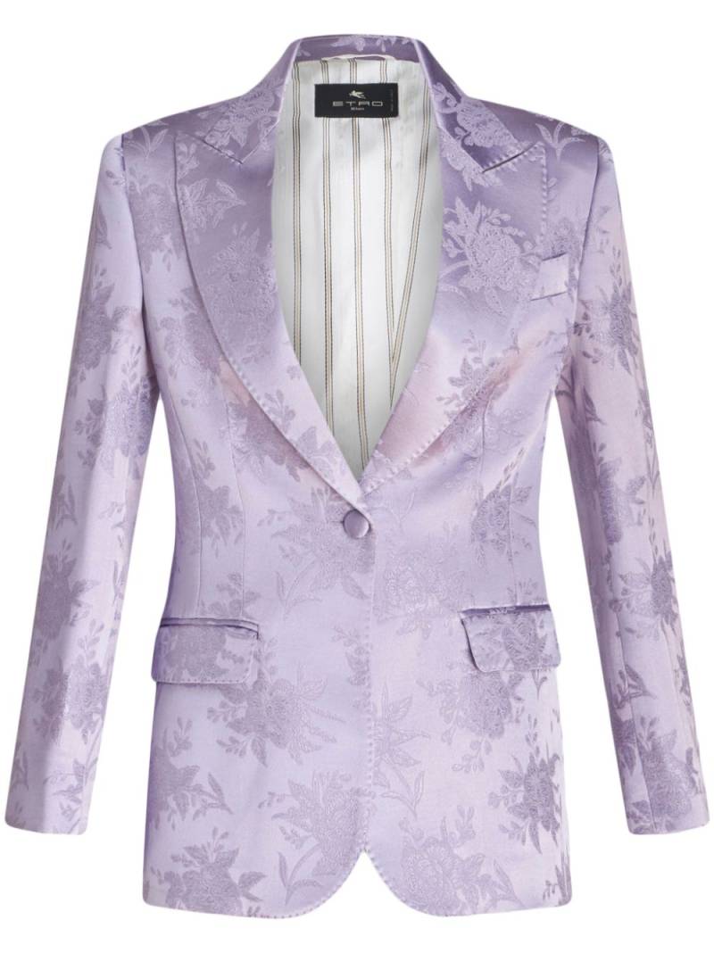 ETRO floral-jacquard single-breasted blazer - Purple von ETRO