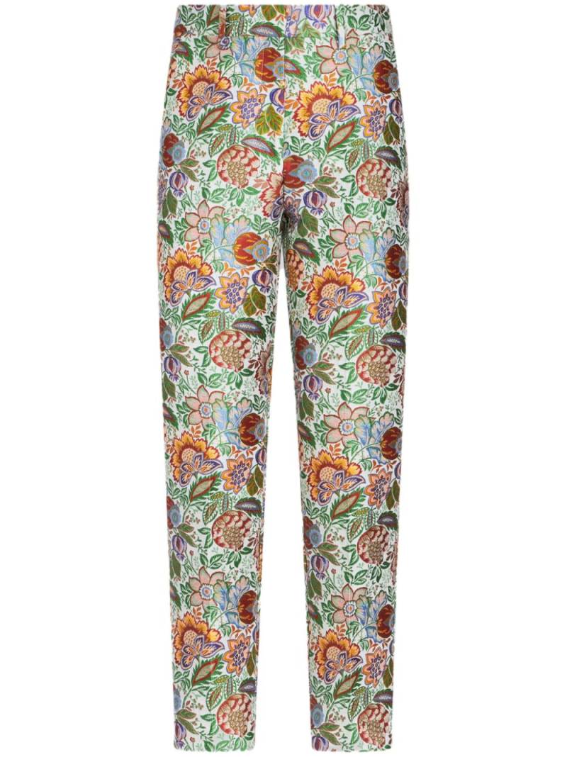 ETRO floral-jacquard tailored trousers - White von ETRO